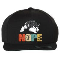 Vintage Nope Funny Siberian Husky Dog Lover TShirt Wool Snapback Cap