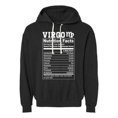 Virgo Nutrition Facts Cool Gift Garment-Dyed Fleece Hoodie