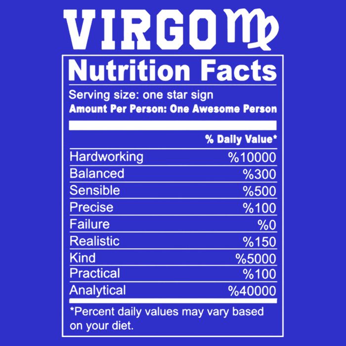 Virgo Nutrition Facts Cool Gift Tall T-Shirt