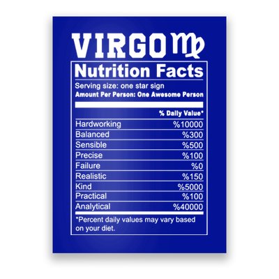 Virgo Nutrition Facts Cool Gift Poster