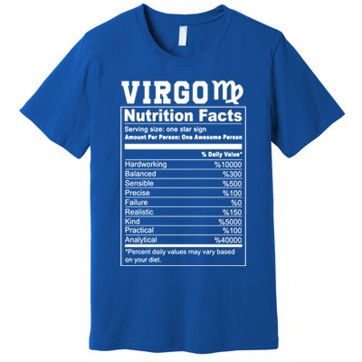 Virgo Nutrition Facts Cool Gift Premium T-Shirt