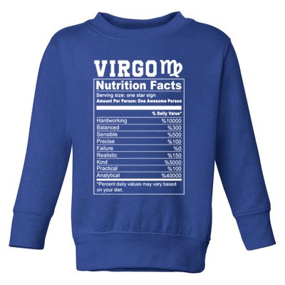 Virgo Nutrition Facts Cool Gift Toddler Sweatshirt