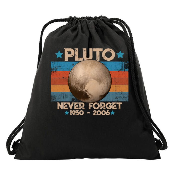 Vintage Never Forget Pluto Drawstring Bag