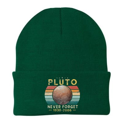 Vintage Never Forget Pluto Funny Space Science Lover Knit Cap Winter Beanie