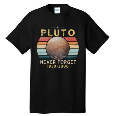 Vintage Never Forget Pluto Funny Space Science Lover Tall T-Shirt