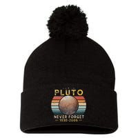 Vintage Never Forget Pluto Funny Space Science Lover Pom Pom 12in Knit Beanie