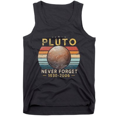 Vintage Never Forget Pluto Funny Space Science Lover Tank Top