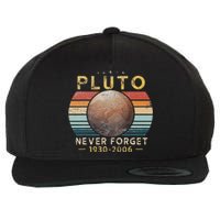 Vintage Never Forget Pluto Funny Space Science Lover Wool Snapback Cap