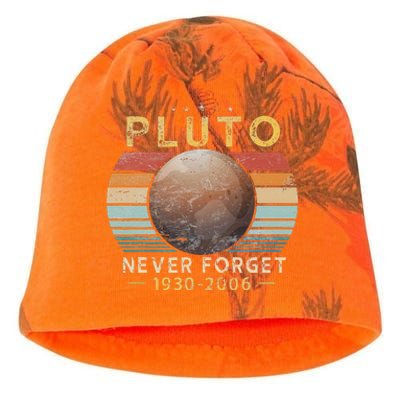 Vintage Never Forget Pluto Funny Space Science Lover Kati - Camo Knit Beanie