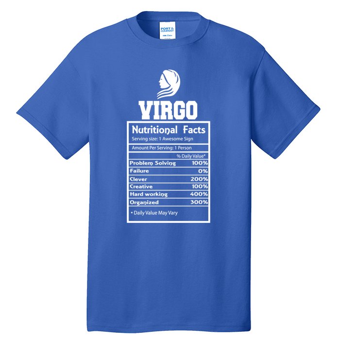 Virgo Nutritional Facts Horoscope Zodiac Astrology Sign Gift Tall T-Shirt