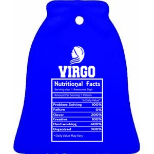 Virgo Nutritional Facts Horoscope Zodiac Astrology Sign Gift Ceramic Bell Ornament