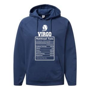 Virgo Nutritional Facts Horoscope Zodiac Astrology Sign Gift Performance Fleece Hoodie