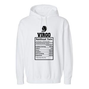 Virgo Nutritional Facts Horoscope Zodiac Astrology Sign Gift Garment-Dyed Fleece Hoodie