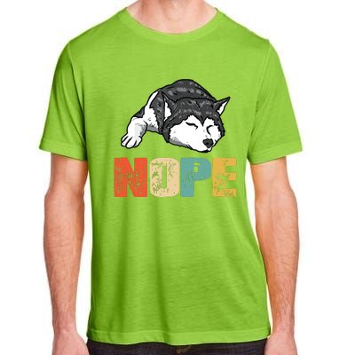 Vintage Nope Funny Siberian Husky Dog Lover Adult ChromaSoft Performance T-Shirt