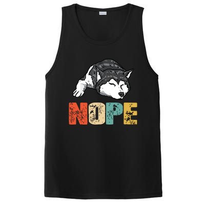 Vintage Nope Funny Siberian Husky Dog Lover PosiCharge Competitor Tank