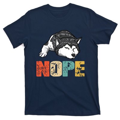 Vintage Nope Funny Siberian Husky Dog Lover T-Shirt