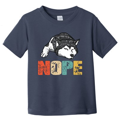 Vintage Nope Funny Siberian Husky Dog Lover Toddler T-Shirt