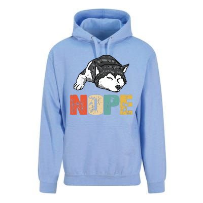 Vintage Nope Funny Siberian Husky Dog Lover Unisex Surf Hoodie