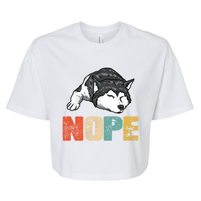 Vintage Nope Funny Siberian Husky Dog Lover Bella+Canvas Jersey Crop Tee