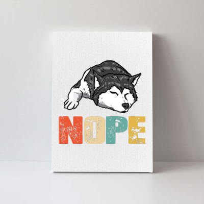 Vintage Nope Funny Siberian Husky Dog Lover Canvas