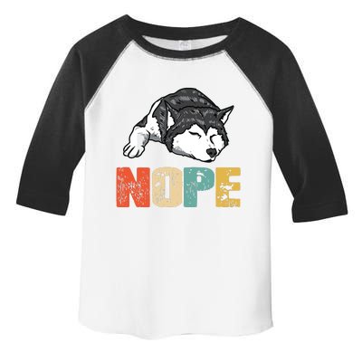 Vintage Nope Funny Siberian Husky Dog Lover Toddler Fine Jersey T-Shirt