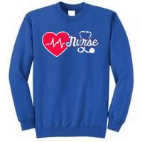 Vintage Nurse Graphic Heart Stethoscope And Heartbeat Cool Gift Sweatshirt