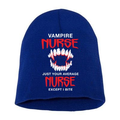 Vampire Nurse Halloween Nursing Scary Rn Funny Coworker Gift Short Acrylic Beanie