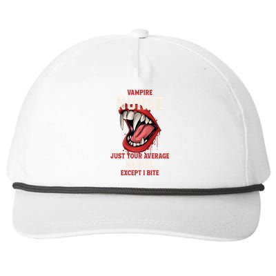 Vampire Nurse Halloween Nursing Scary Rn Work Blood Sucker Gift Snapback Five-Panel Rope Hat