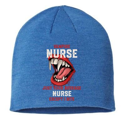 Vampire Nurse Halloween Nursing Scary Rn Work Blood Sucker Gift Sustainable Beanie