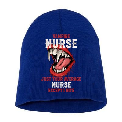 Vampire Nurse Halloween Nursing Scary Rn Work Blood Sucker Gift Short Acrylic Beanie