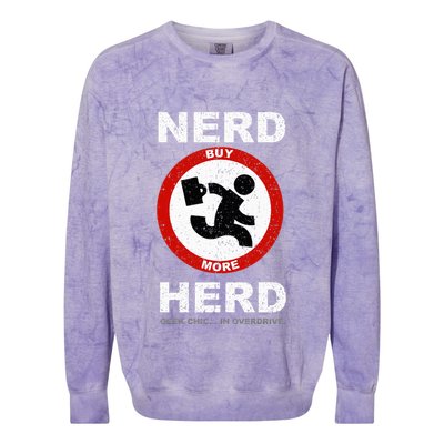 Vintage Nerd Herd Geek Chic In Overdrive Colorblast Crewneck Sweatshirt