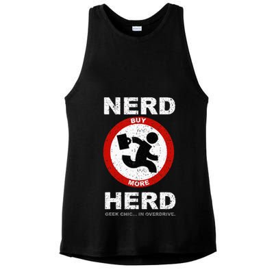 Vintage Nerd Herd Geek Chic In Overdrive Ladies PosiCharge Tri-Blend Wicking Tank