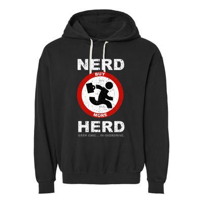 Vintage Nerd Herd Geek Chic In Overdrive Garment-Dyed Fleece Hoodie