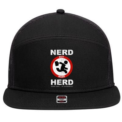 Vintage Nerd Herd Geek Chic In Overdrive 7 Panel Mesh Trucker Snapback Hat