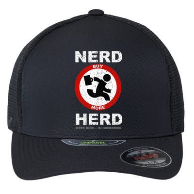 Vintage Nerd Herd Geek Chic In Overdrive Flexfit Unipanel Trucker Cap