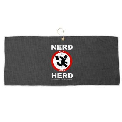 Vintage Nerd Herd Geek Chic In Overdrive Large Microfiber Waffle Golf Towel
