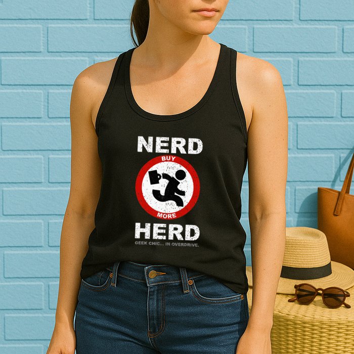 Vintage Nerd Herd Geek Chic In Overdrive Womens Tank Top