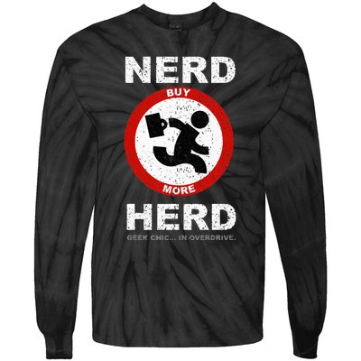 Vintage Nerd Herd Geek Chic In Overdrive Tie-Dye Long Sleeve Shirt