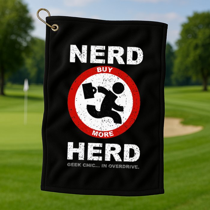 Vintage Nerd Herd Geek Chic In Overdrive Golf Towel