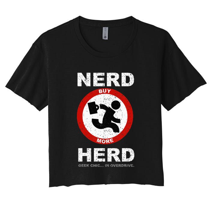 Vintage Nerd Herd Geek Chic In Overdrive Crop Top
