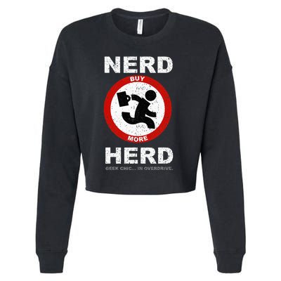 Vintage Nerd Herd Geek Chic In Overdrive Cropped Pullover Crew