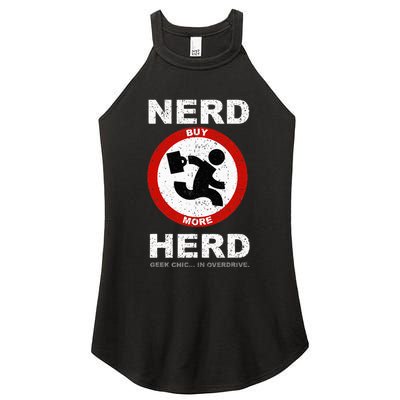 Vintage Nerd Herd Geek Chic In Overdrive Women's Perfect Tri Rocker Tank