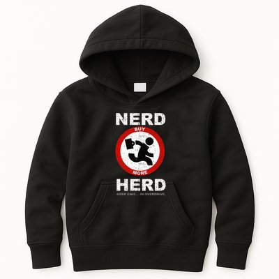 Vintage Nerd Herd Geek Chic In Overdrive Kids Hoodie