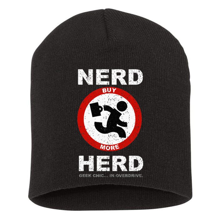 Vintage Nerd Herd Geek Chic In Overdrive Short Acrylic Beanie