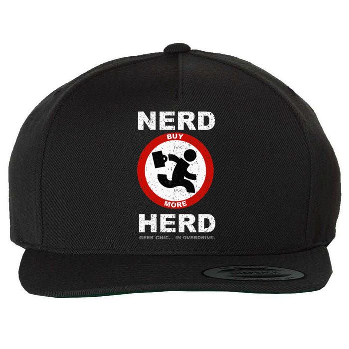 Vintage Nerd Herd Geek Chic In Overdrive Wool Snapback Cap