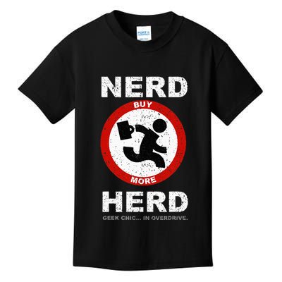 Vintage Nerd Herd Geek Chic In Overdrive Kids T-Shirt