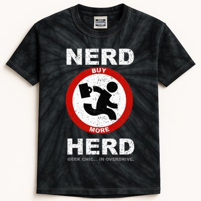 Vintage Nerd Herd Geek Chic In Overdrive Kids Tie-Dye T-Shirt