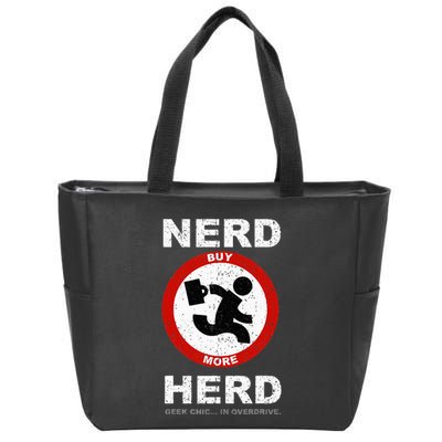 Vintage Nerd Herd Geek Chic In Overdrive Zip Tote Bag
