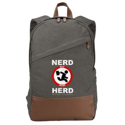 Vintage Nerd Herd Geek Chic In Overdrive Cotton Canvas Backpack