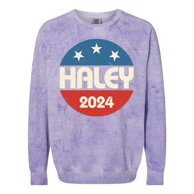 Vintage Nikki Haley For President 2024 Election Colorblast Crewneck Sweatshirt